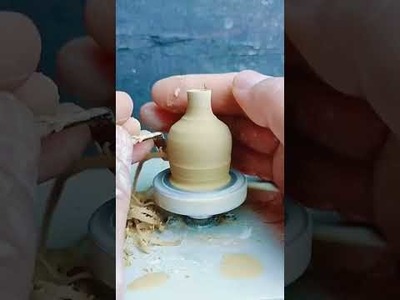 Miniature vase making: Satisfying Pottery | DIY clay pot pottery | Relaxing pottery making #shorts