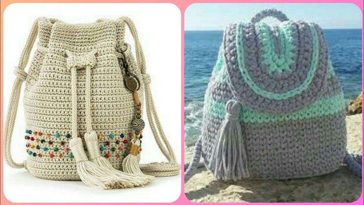 Most Beautiful Crochet Hand knitted Handbags & purse Patterns Designs - Stylish School Bags ideas