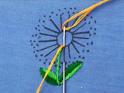 New hand embroidery gorgeous flower pattern with very common basic embroidery stitches - easy guide