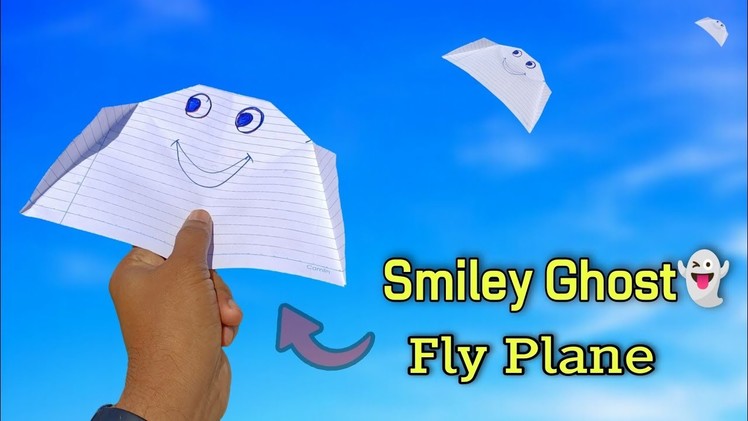 Paper smiley ghost plane, happy plane,  flying notebook bhoot plane, how make ghost airplane,