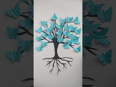 Short #butterfly tree #paper tree #papercrafts #wall decoration deas #home decorations #decoration