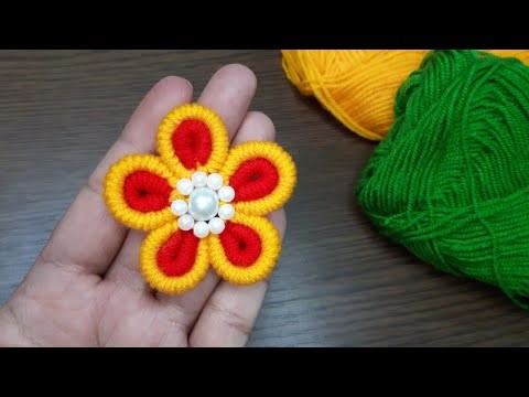 Super Easy Flower Stitch Idea |Flower design Trick with Cotton Buds #shorts