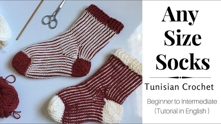 Tunisian Crochet Socks in Any Size