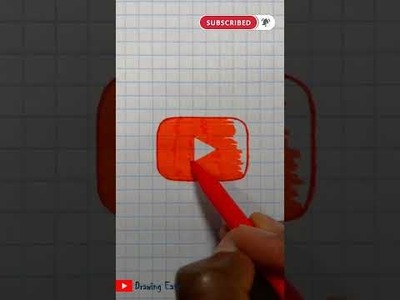 Very Easy!!! YouTube Logo Drawing In 20 Seconds #Shorts