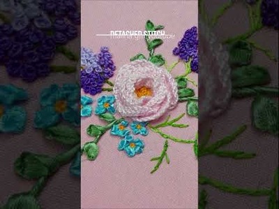 3D Rose Embroidery  Rose Detached stitch