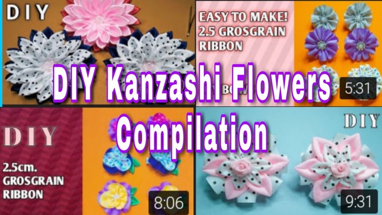4  Super cool ideas of Kanzashi Flowers || DIY Compilation videos || Irene Agang TV