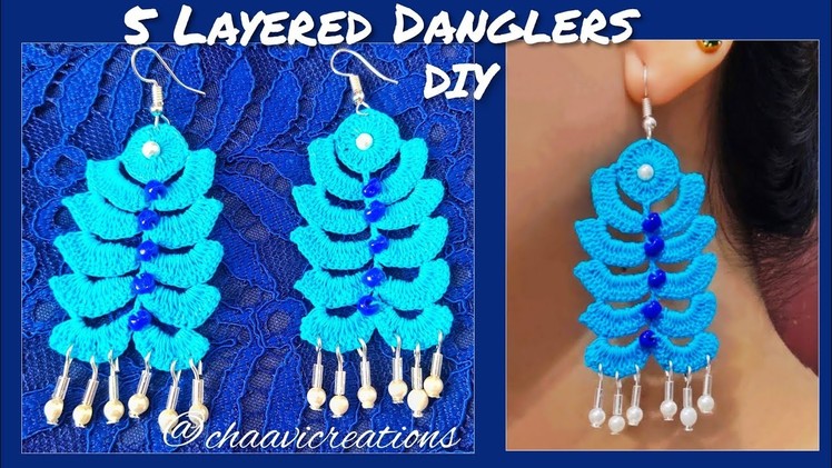 5 layered crochet Danglers|DIY|Easy handmade crochet Tutorial|Begginers Friendly|Step by Step vid|