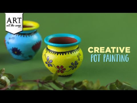Creative Pot Painting | DIY Garden Decors | Acrylic Painting Designs | Home Decoration Ideas
