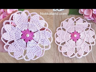 Crochet Doily EASY Crochet Flower doily tutorial