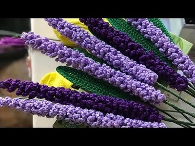 Crochet Lavender flower tutorial easy and beginner friendly