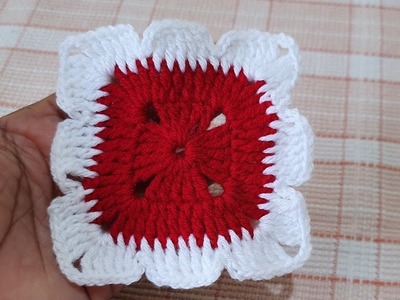 Crochet tutorial, woolen Square design, Crosia ke design,  @Sandhya Santosh All design