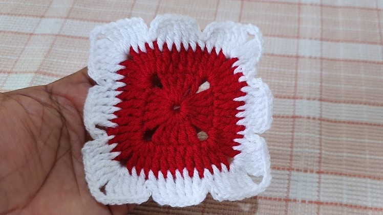 Crochet tutorial, woolen Square design, Crosia ke design,  @Sandhya Santosh All design