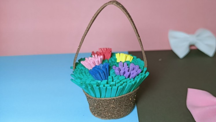 Diy foam_craft | cute paper_flower basket. #craft #diy #shorts #foam #flowers #flower_basket