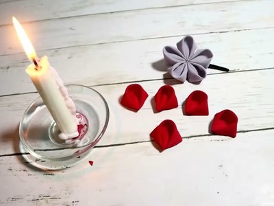 DIY kanzashi flowers | ribbon flowers tutorial.