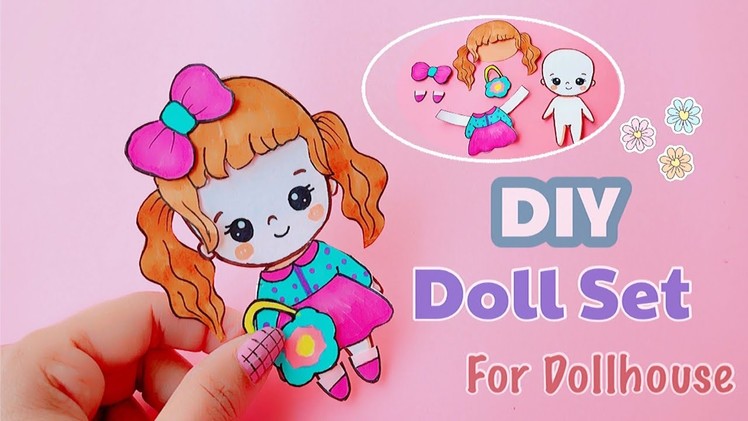 DIY Paper Doll Set for Dollhouse | Easy Tutorial & Playing with Dollhouse | Doll making at home