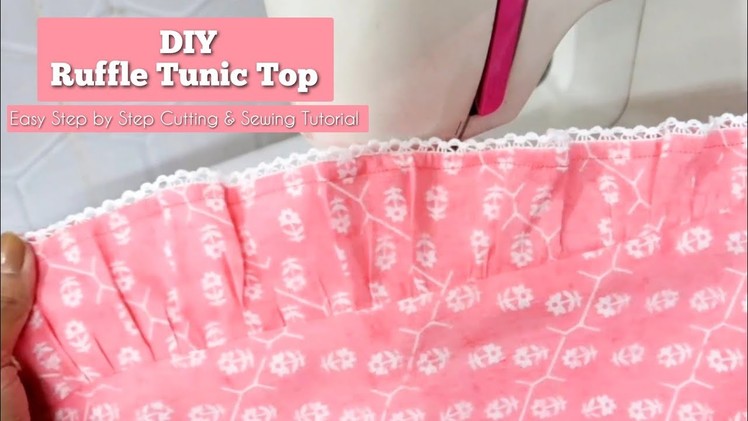 DIY Ruffle Tunic Top || Easy Step by Step Tunic Top Cutting & Stitching Tutorial || #stalkmycloset