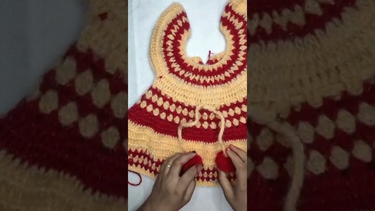 Easy crochet baby dress design handmade #shorts#diy #embroidery#art#india #craft #design#weaving