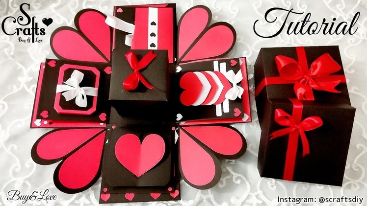 Explosion Box ❤️ Full tutorial | Easy handmade gift making diy cards | gift for her.him | S Crafts