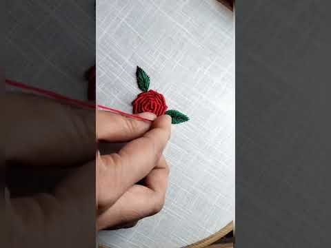 How to make rose with using bullion knot stitch | Simple and easy trick