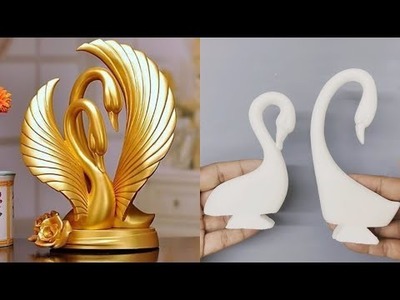 How to make Unique Swan Couple Sculpture | DIY Swan with White Cement