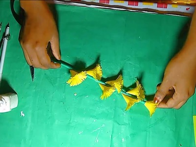 Making Flower stick with paper || Merigold flower stick || Paper DIY || Ep- 02 || Boudi Studio