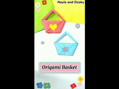 ORIGAMI BASKET | ORIGAMI KERANJANG | DIY how to make origami paper basket | paper craft #Shorts