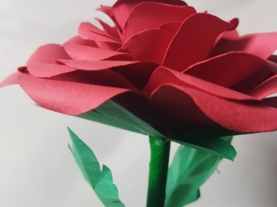 Paper flower making.Paper craft. DIY paper rose flower.#shorts