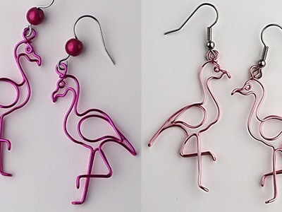 Pink Flamingo Wire Earrings Jewelry Making Tutorial