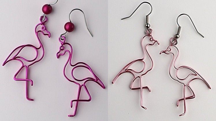 Pink Flamingo Wire Earrings Jewelry Making Tutorial