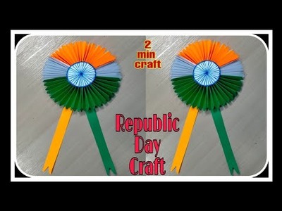 Republic day craft. diy Indian tricolour badge. Independence day craft ideas. diy tricolour badge