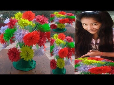 #shorts beautiful Flower pot DIY flowers guldasta made empty plastic bottles #shortsvideo #crafts