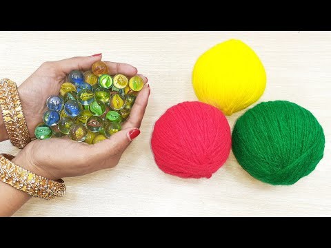 SUPERB HOME DECOR IDEAS USING COLOR WOOLEN AND MARBALL STOON | DIY CRAFT | BEST OUT OF WASTE