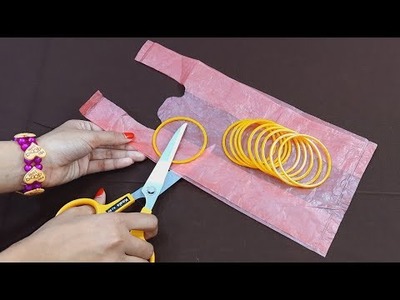 SUPERB HOME DECOR USING WASTE PLASTIC POLI BAG AND BANGLES | DIY CRAFT | BEST OUT OF WASTE
