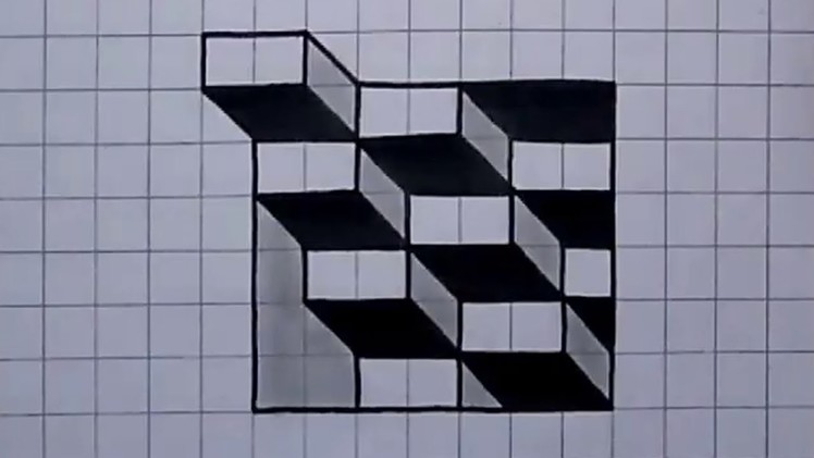 3D Drawing Easy ???? Optical Illusion Drawing Tricks ???? Graph Paper Drawings (Part 7) #shorts