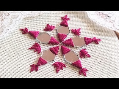 Beautiful Mirror Work Embroidery | Diamond-Pattern Mirror Work Embroidery
