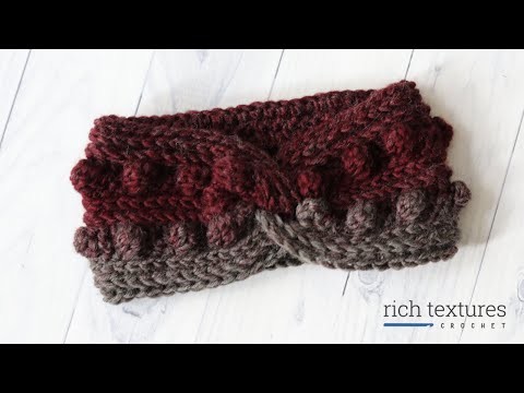 Black Cherry Ear Warmer Crochet Pattern