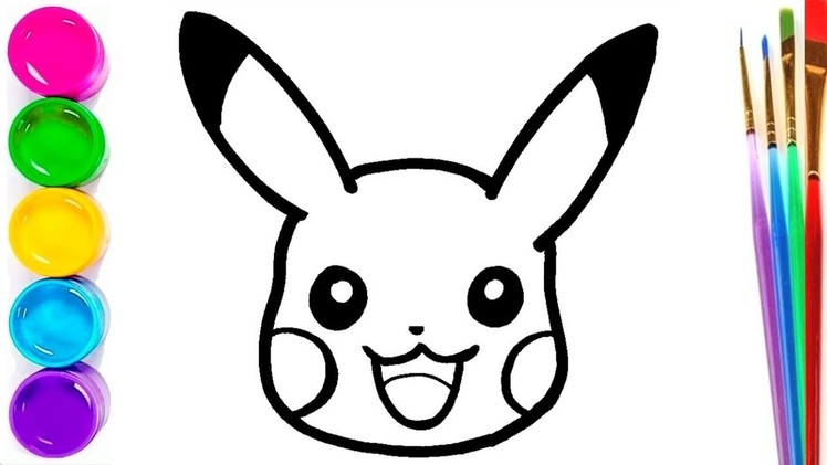 Como Dibujar y Colorear a Pikachu de Pokemon Dibujos Faciles Para Niños Learn Colors.Drawing for kid