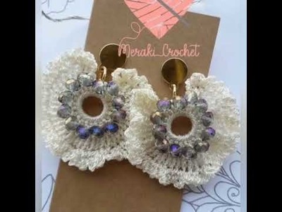 Crochet silk thread earring #stylish crochet hoops earring ideas
