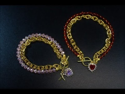 Crystal and Chain Bracelets