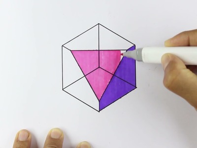 ✅ Dibujos 3D Para Principiantes - Como Dibujar un CUBO PRISMA 3D con Sombra Transparente - Easy Art