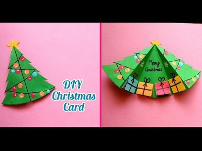 DIY Christmas Card. How to make a Christmas Card. Christmas tree. paper craft. diy craft#shorts