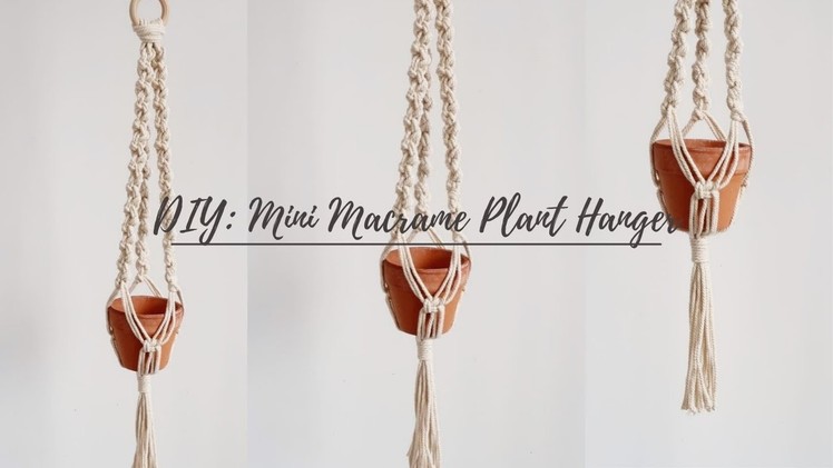 DIY Mini Macrame plant hanger | Easy macrame plant hanger tutorial
