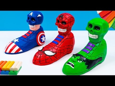 DIY shoes head Superheroes Spider man, Hulk, Captain America with clay ???? Polymer Clay Tutorial