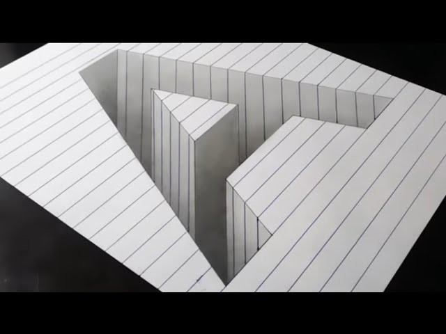 Drawing A Hole In Line Paper - 3D Trick Art #shorts Drawing #viral @short #short