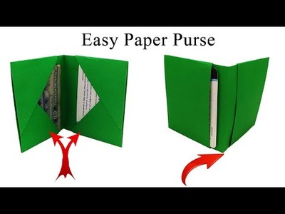 (Easiest Paper Wallet.Card Holder)- How to make origami paper purse without glue