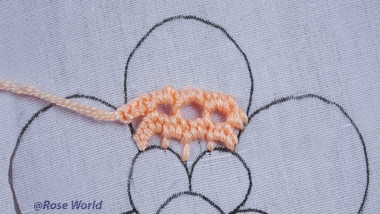 Easy and modern design satisfying hand embroidery flower tutorial by rose world