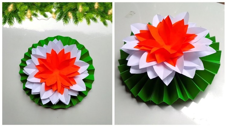 Easy & Beautiful Republic Day Craft Ideas. Lotus Flower Making