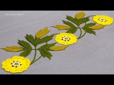 Easy Borderline Design Embroidery for Dress, Simple Border Design Embroidery Tutorial-567