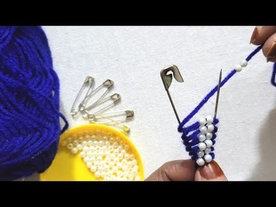 Easy Hand Embroidery Flower Trick with Safety Pin ???? |Indian Art and Craft |BUSY MOMENTS |????