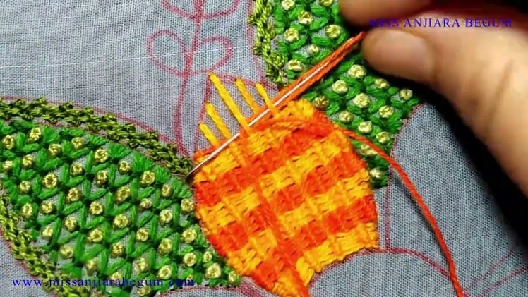 Hand Embroidery Fancy Flower Design Tutorial, New Style Leaf Design, Embroidery Design
